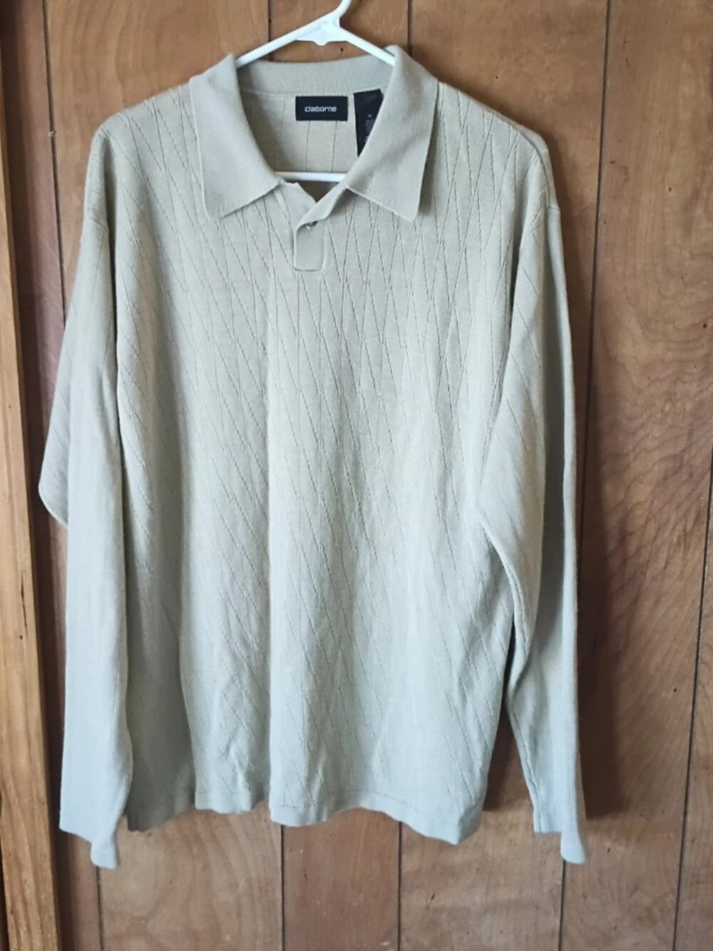 Claiborne Mens XL Brown Silk Blend Sweater Pullover Long Sleeve Knit